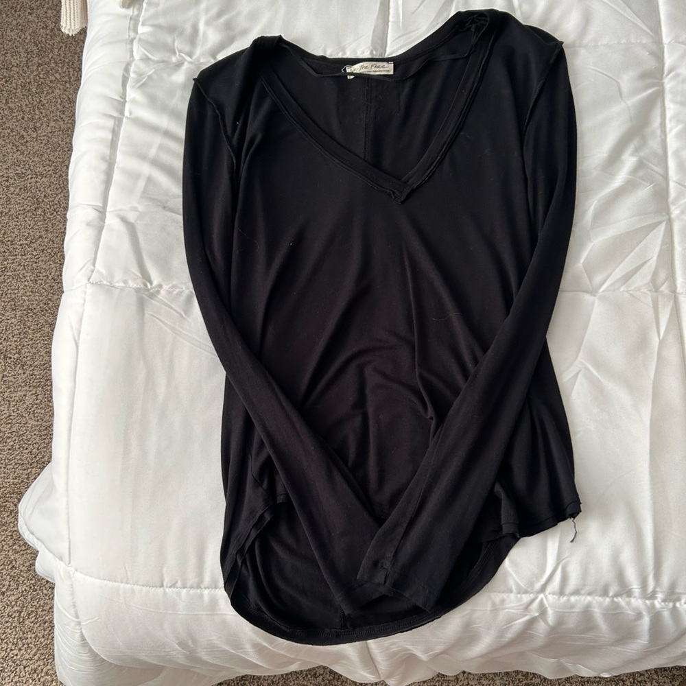 Over-sized Black Long Sleeve Tee